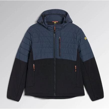 DIADORA UTILITY 702.181813-C4725/4XL - Veste matelassée légère et coupe-vent PADDED JACKET OSLO HYBRID, Noir/Bleu jean