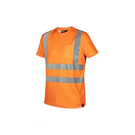DIADORA UTILITY 702.176233-97035/L - T-shirt de travail pour l’été, haute visibilité HV ISO 20471, orange