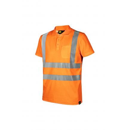 DIADORA UTILITY 702.176234-97035/XXL - Polo de travail pour l’été, haute visibilité MC HV ISO 20471, orange