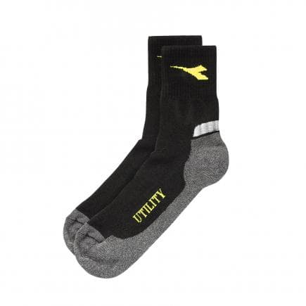 DIADORA UTILITY 703.160485-C4699/S - Chaussettes de travail pour l’été en coton, noires / grises