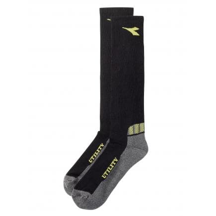 DIADORA UTILITY 703.176921.C03-C4699/S - Chaussettes de travail pour l’hiver en coton (3 paires), noires / grises