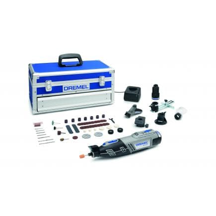 DREMEL F0138220JK - 8220-2/65 - Outil multifonction à batterie au lithium 12 V édition Platinum avec 5 accessoires et 65 accessoires