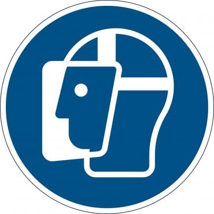 DURABLE 1032-06 - Pictogramme au sol avec symbole obligatoire "Porter un écran facial de protection", amovible
