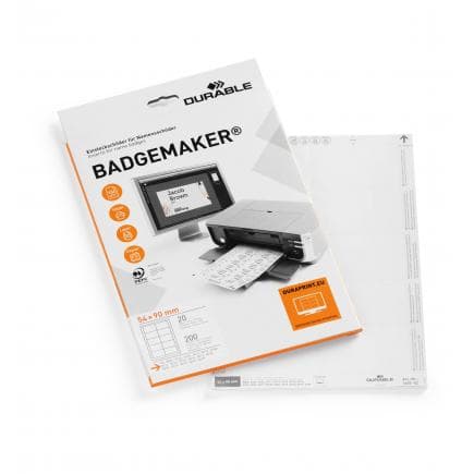 DURABLE 1455-02 - Inserts pour badges nominatifs BADGEMAKER® 54 x 90 mm (lot muliple)