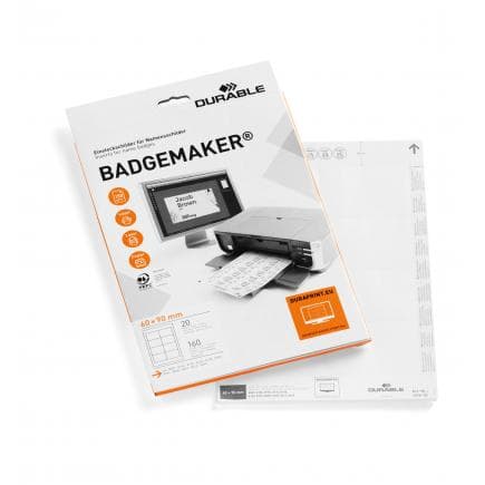 DURABLE 1456-02 - Inserts pour badges nominatifs BADGEMAKER® 60 x 90 mm (lot muliple)