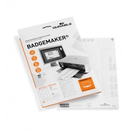 DURABLE 1458-02 - Inserts pour badges de table BADGEMAKER® 52/104 x 100 mm (lot muliple)