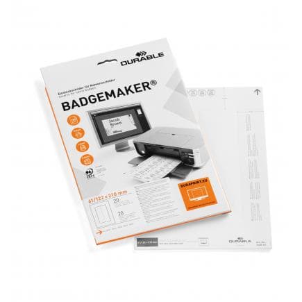 DURABLE 1460-02 - Inserts pour badges de table BADGEMAKER® 61/122 x 210 mm (lot muliple)