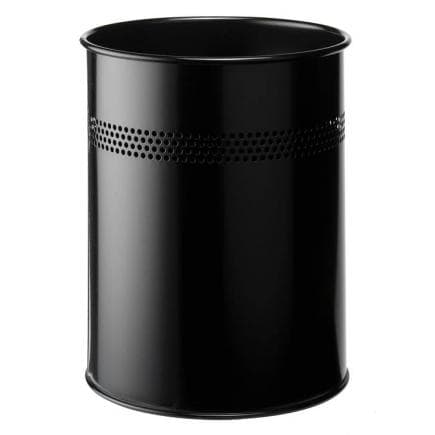 DURABLE 3300-01 - Panier métal cylindrique 15L avec perforation décorative 30 mm