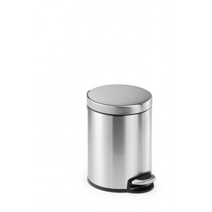 DURABLE 3400-23 - Poubelle cylindrique à pédale inox 5L