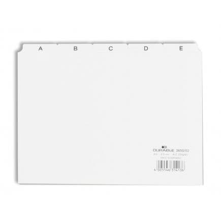 DURABLE 3650-02 - Intercalaires A5 5/5 clés AZ cavalierini pré-imprimés en PPL