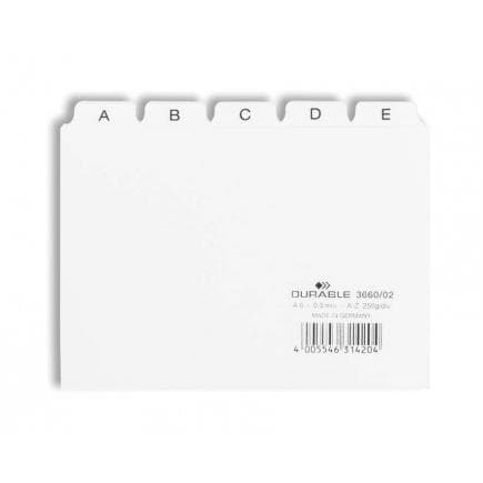 DURABLE 3660-02 - Intercalaires A6 5/5 clés AZ pré-imprimés PPL cavalierini