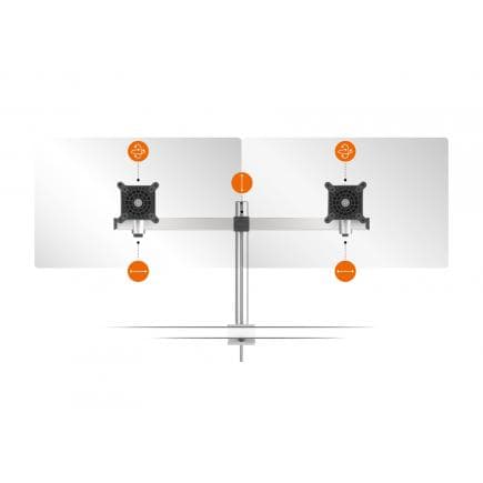DURABLE 5085-23 - Bras de moniteur pour 2 moniteurs avec pince