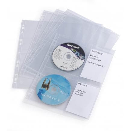 DURABLE 5238-19 - Pochette pour CD/DVD COVER LIGHT M classable avec porte-étiquette (lot muliple)