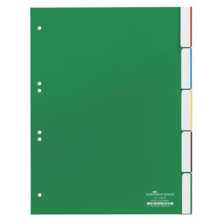 DURABLE 6220-05 - Intercalaire A4 5 clés thermoscellées avec index, vert