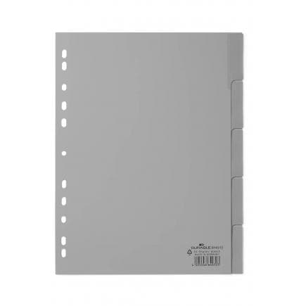 DURABLE 6440-10 - Intercalaire A4 5 boutons thermocollés en PPL, gris (lot muliple)