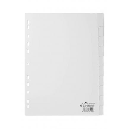 DURABLE 6441-10 - Intercalaire A4 10 clés thermoscellées avec index en PPL (lot muliple)