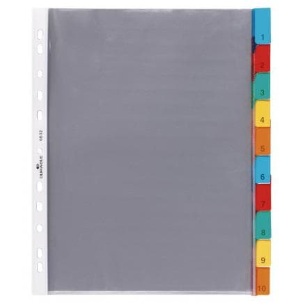 DURABLE 6632-19 - Enveloppes intercalaires A4 10 touches avec pincettes colorées thermoscellées