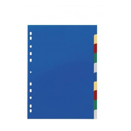 DURABLE 6740-27 - Intercalaire A4 10 touches avec picots de couleur et index en PPL, multicolore (lot muliple)