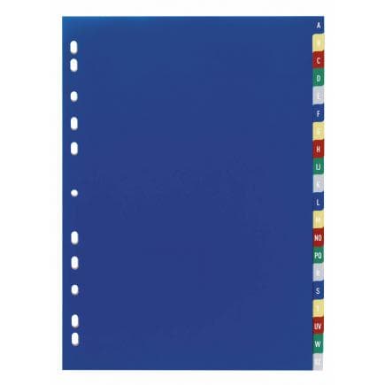 DURABLE 6755-27 - Intercalaire A4 20 touches A-Z avec cavalierini coloré et pré-imprimé avec index en PPL, multicolore (lot muliple)
