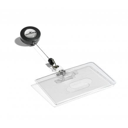 DURABLE 8016-19 - Porte-badge semi-rigide avec yo-yo escargot pour 1 carte horizontale (lot muliple)