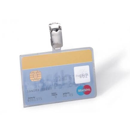 DURABLE 8113-19 - Porte-badge semi-rigide avec clip pour 1 carte (lot muliple)