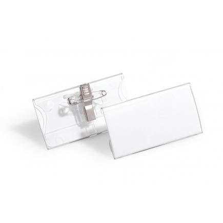 DURABLE 8121-19 - Porte-nom 40x75 mm avec clip combi acrylique (lot muliple)