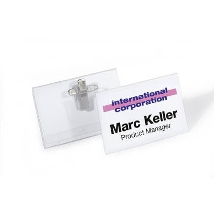 DURABLE 8157-19 - Porte-nom 40x75 mm avec clip combiné (lot muliple)