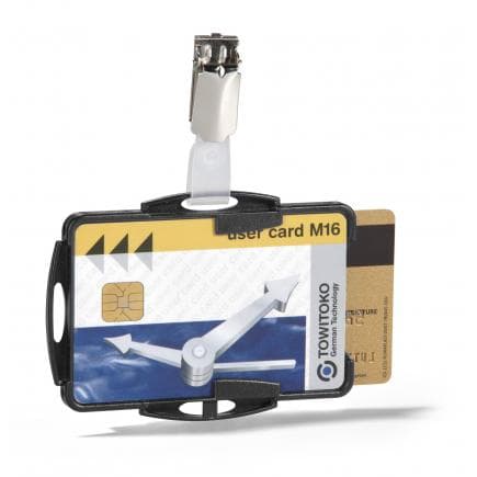 DURABLE 8218-01 - Porte-badge avec clip pour 2 cartes (lot muliple)