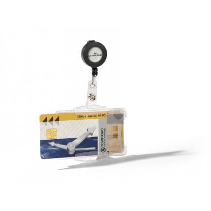 DURABLE 8219-19 - Porte-badge avec yo-yo escargot pour 2 cartes (lot muliple)
