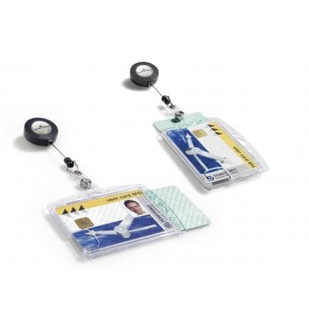 DURABLE 8224-19 - Porte-badge fermé avec yo-yo escargot pour 2 cartes (lot muliple)
