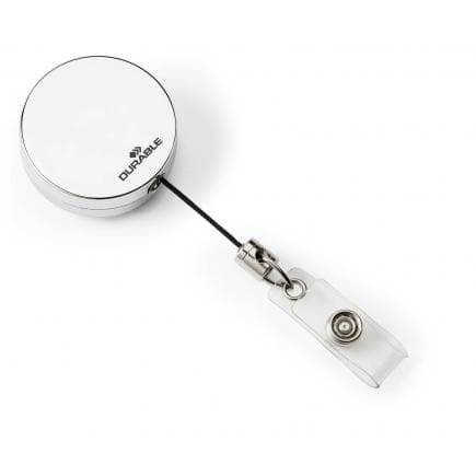 DURABLE 8225-23 - Escargot yo-yo CHROME avec sangle à bouton-pression, argent (lot muliple)
