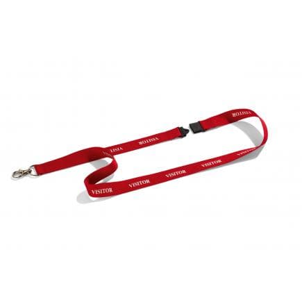 DURABLE 8238-03 - Cordon textile 20 "VISITOR" avec mousqueton, rouge (lot muliple)