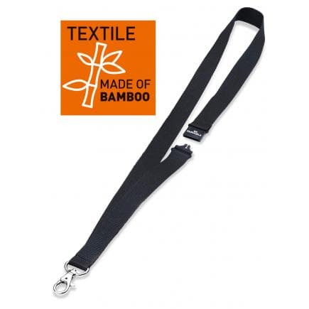 DURABLE 8240-01 - Cordon textile 20 ECO avec mousqueton, noir (lot muliple)