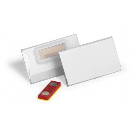DURABLE 8243-19 - Porte-nom 40x75 mm avec aimant et guide anti-rotation (lot muliple)