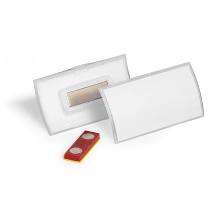 DURABLE 8259-19 - Porte-nom CLICK FOLD 40x75 mm avec aimant et guide anti-rotation en PPL (lot muliple)