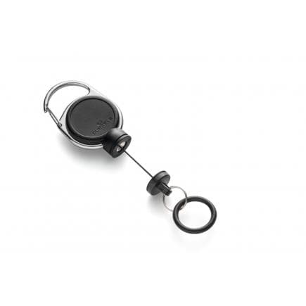 DURABLE 8369-01 - Escargot yo-yo EXTRA STRONG avec anneau pour gel désinfectant, noir