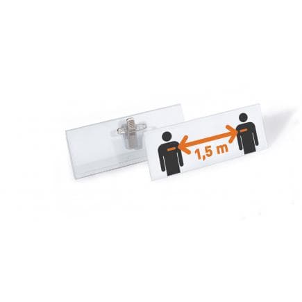 DURABLE 8519-00 - Set de porte-nom 40x105 mm avec clip combiné (lot muliple)