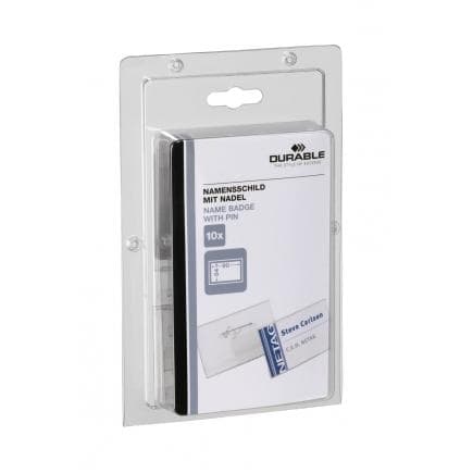 DURABLE 8604-19 - Porte-nom 54x90 mm avec épingle ondulée, petit (lot muliple)