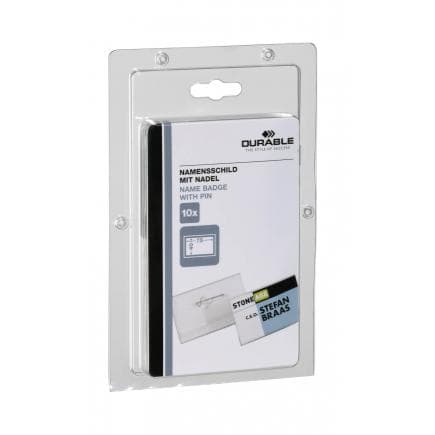 DURABLE 8608-19 - Porte-nom 40x75 mm avec épingle ondulée, petit (lot muliple)