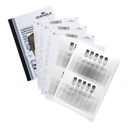 DURABLE 8695-00 - Lot de porte-nom 60x90 mm avec clip, 20 pièces