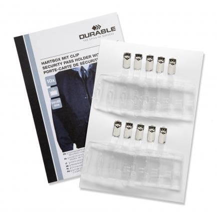 DURABLE 8698-19 - Porte-badge fermé avec clip pour 1 carte (lot muliple)