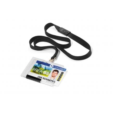 DURABLE 8927-01 - Porte-badge PUSHBOX avec cordon textile pour 1 badge (lot muliple)