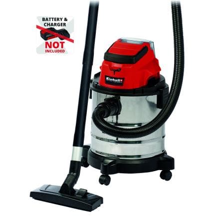 EINHELL 2347130 - TC-VC 18/20 Li S-Solo - Aspirateur à déchets et liquides sur batterie 20L (sans batterie)