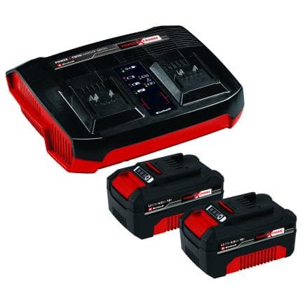EINHELL 4512112 - Kit 2x 4,0 Ah et Twincharger 1 - 2 batteries 18 V 4,0 Ah et double chargeur