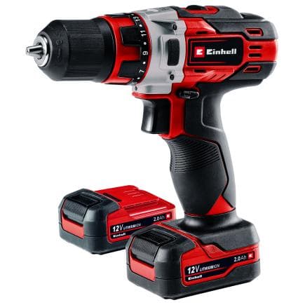 EINHELL 4513594 - TE-CD 12/1 Li (2x2.0Ah) - Perceuse-visseuse sans fil 12V 2Ah (avec 2 batteries et chargeur de batterie)