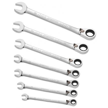EXPERT E111107 - Assortiment de clés mixtes à cliquet mm 7 pièces sur support en plastique