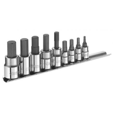 EXPERT E034802 - Jeu de douilles avec embout 1/4'’ 3/8'' 9 pièces