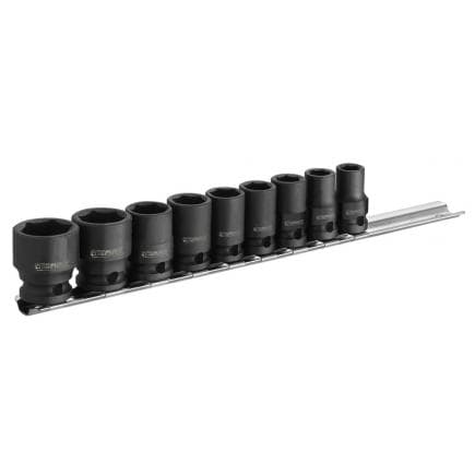 EXPERT E041601 - Serie di 9 chiavi a bussola esagonali 3/8"