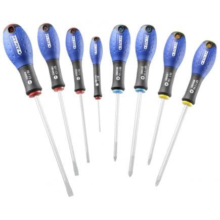 EXPERT E160907 - JEU DE 8 TOURNEVIS PLATS PHILLIPS® POZIDRIV®
