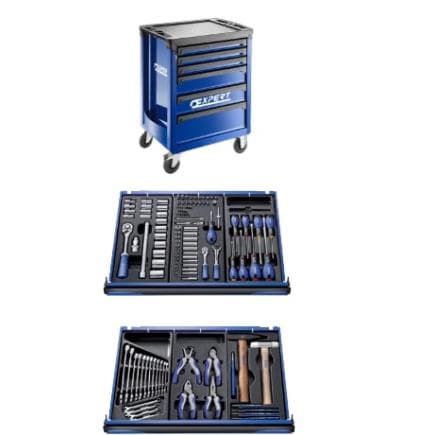 EXPERT E220310 - Chariot avec assortiment d'outils (123 pcs.)